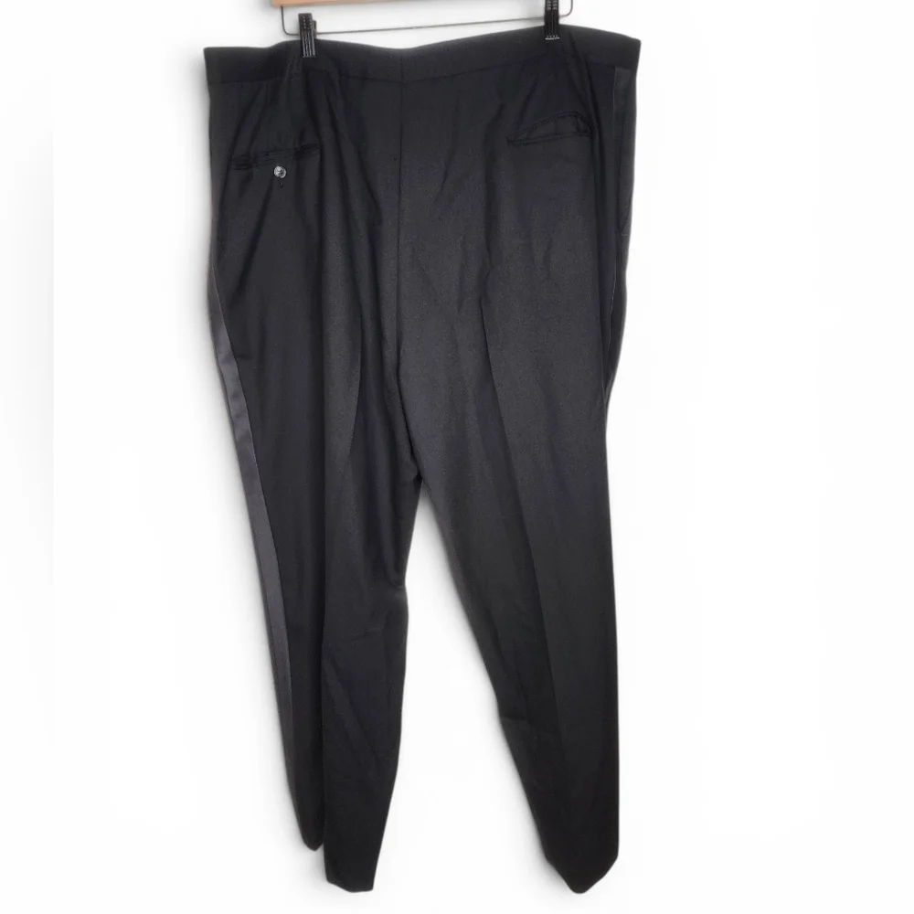 Vintage Brooks Brothers Pleated Wool Tuxedo Pants in Black Size 45x26